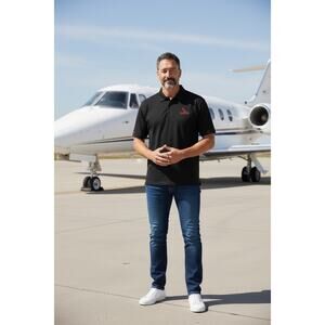 Tehama Polo XL Hang Em Dry Golf Core Athleisure Bombardier Learjet Logo